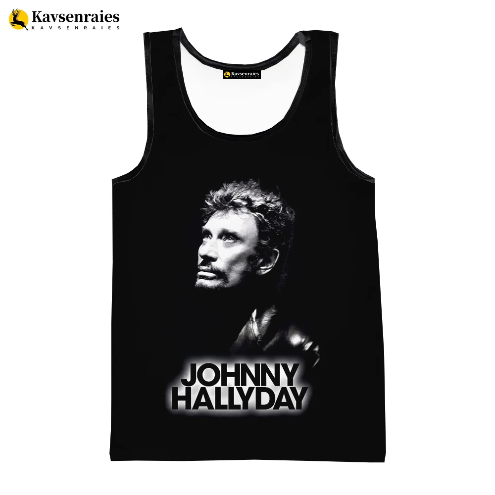 Rock Singer Johnny Hallyday 3D Printed T Shirt Men Tank Tops Summer Casual Johnny Hallyday Tank Tops Hip Hop Oversized Tees