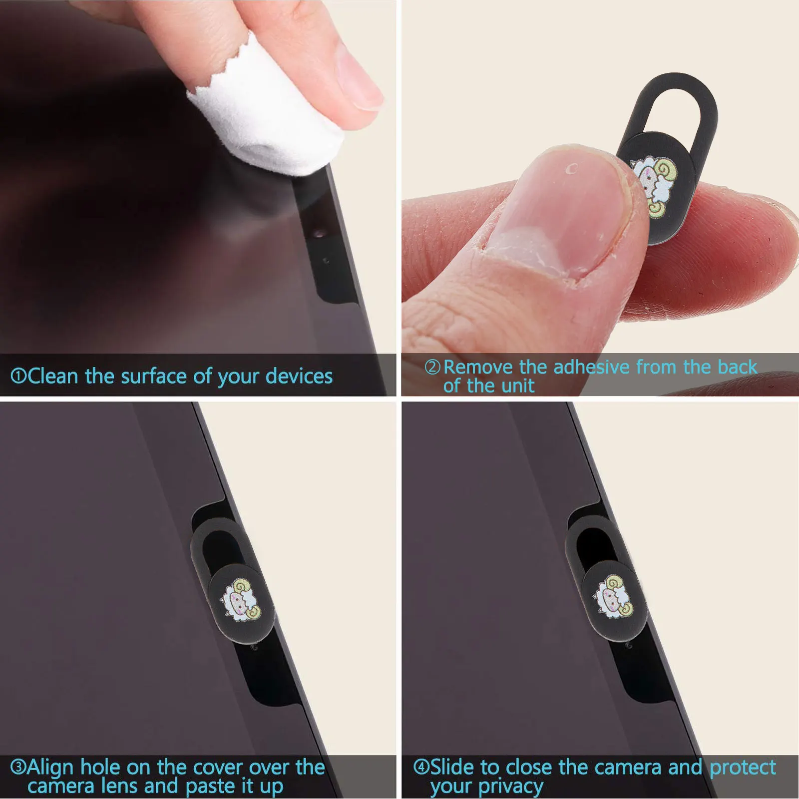 12 قطعة غطاء الخصوصية تصميم زودياك الصيني لأجهزة الكمبيوتر المحمول اللوحي كاميرا الويب المنزلق للمراقبة بالفيديو #1