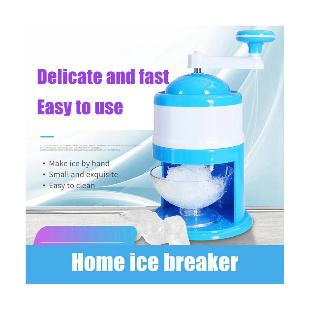 Manual Ice Crusher Home Use Ice Shaver and Snow Cone Machine Summer Maker Ice Crushing Breaker Tool