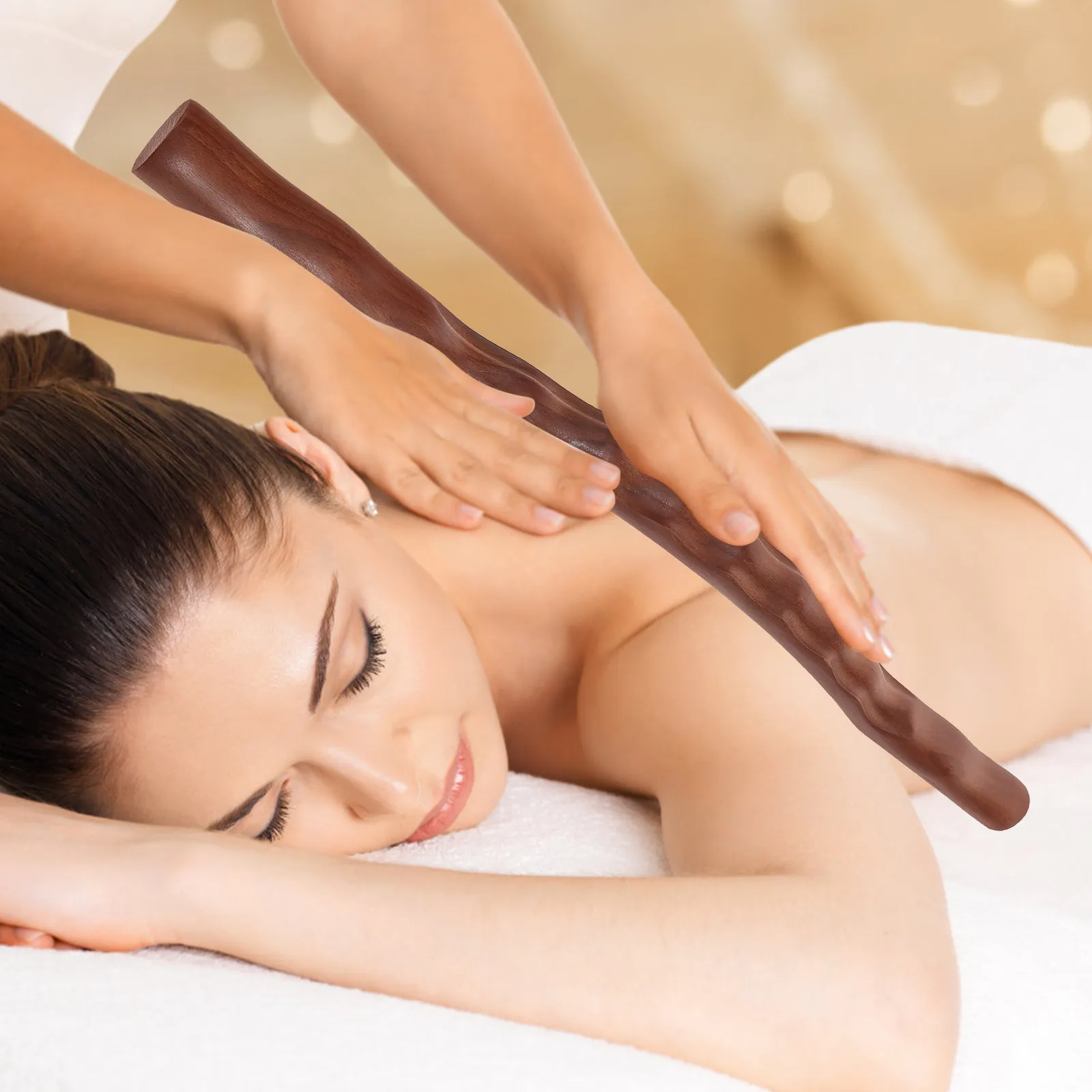 

Углеродистый массажный стик из гладкого дерева, массажер для мышц с нескользящей ручкой для спины, плеч, шеи, портативный инструмент для массажа тела