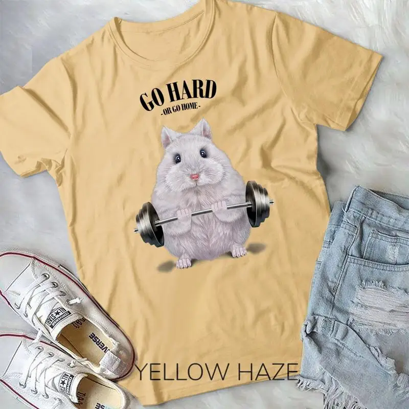 White Dwarf Hamster Muscle Training Weightlifting Fitness Unisex T shirt