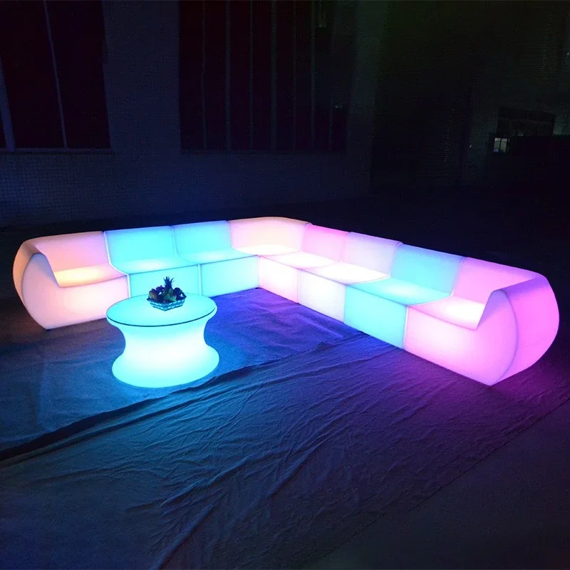 Outdoor furniture luminous sofa combination, courtyard balcony villa hotel shopping mall creative leisure luminous combination 4