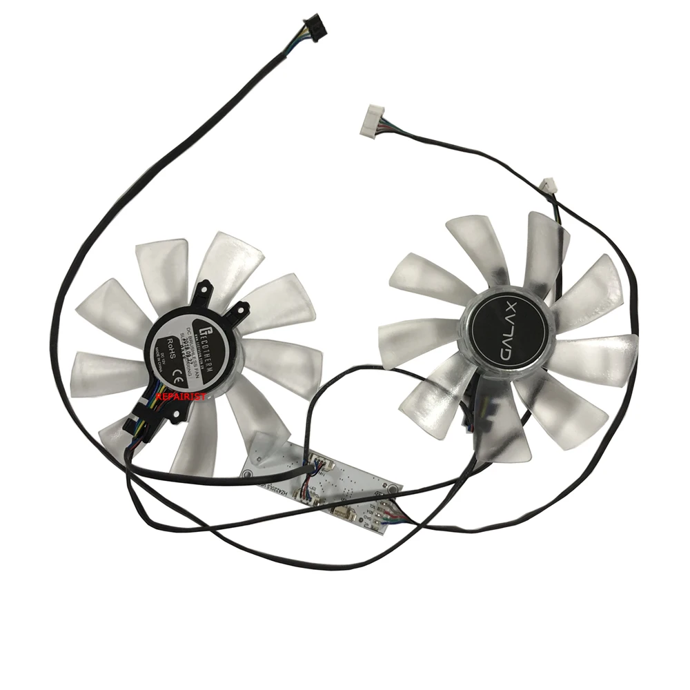 2Pcs/Set,GPU Cooler,Video Cards Fan,For KFA2 RTX 2070 2080 Super EX (1-Click OC),Graphics Cards Cooling,Replace FY10015M12LPA