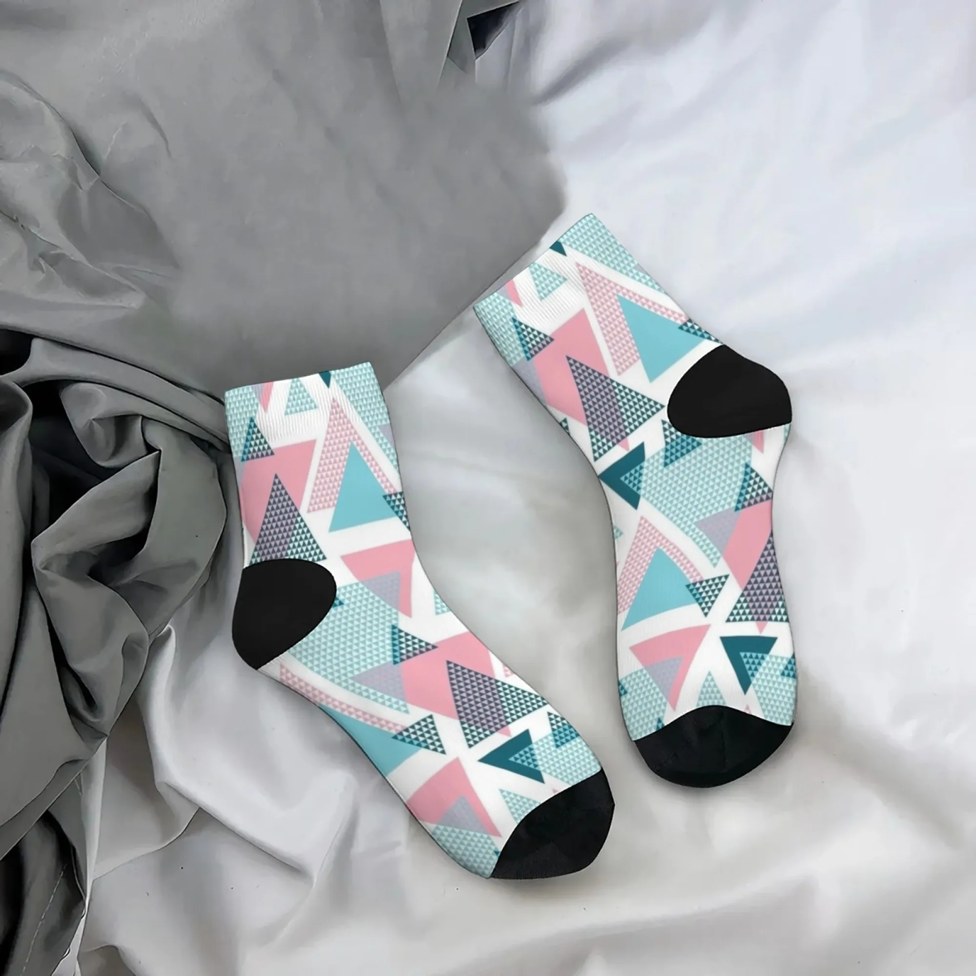 جوارب ضغط مجنونة سعيدة، جوارب قصيرة مزخرفة مثلثة ملونة، جوارب مضحكة مبتكرة، هدية كاجوال على طراز هاراجوكو #4