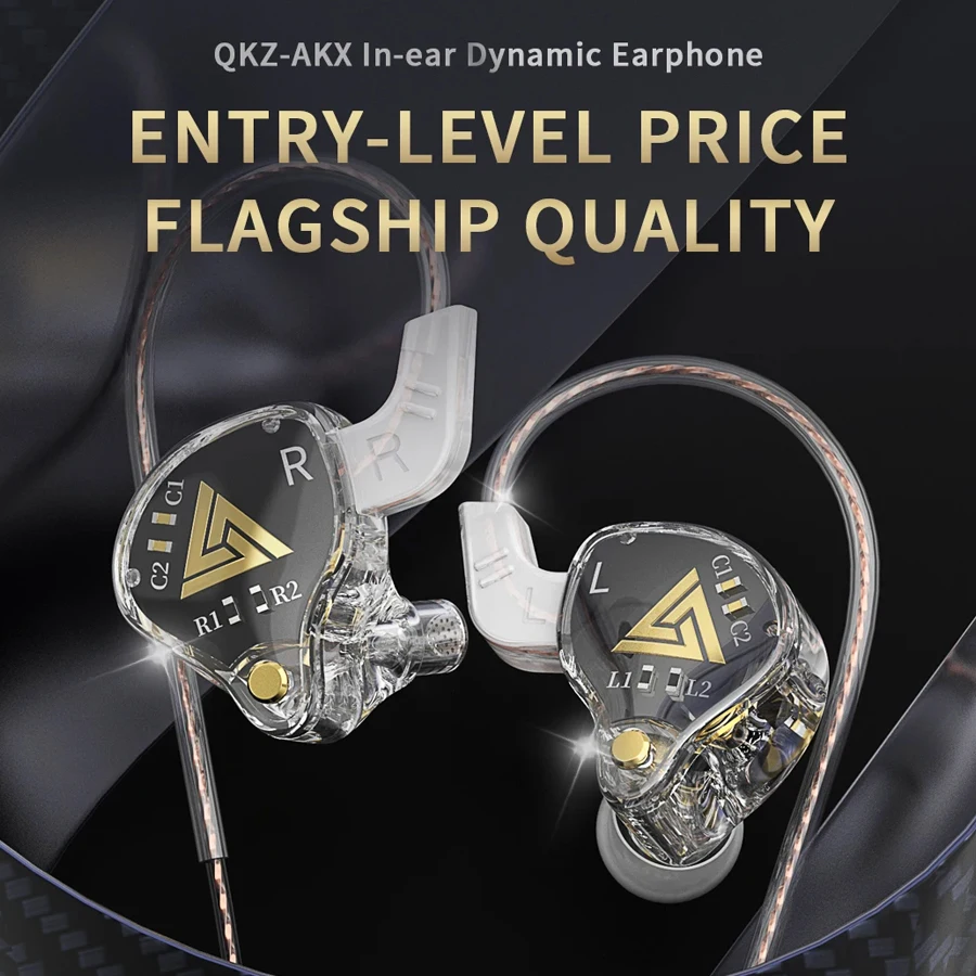 QKZ AKX 3.5 ملم سماعات أذن سلكية ديناميكية HIFI Bass سماعات أذن مراقب سماعة رأس رياضية مزودة بخاصية إلغاء الضوضاء