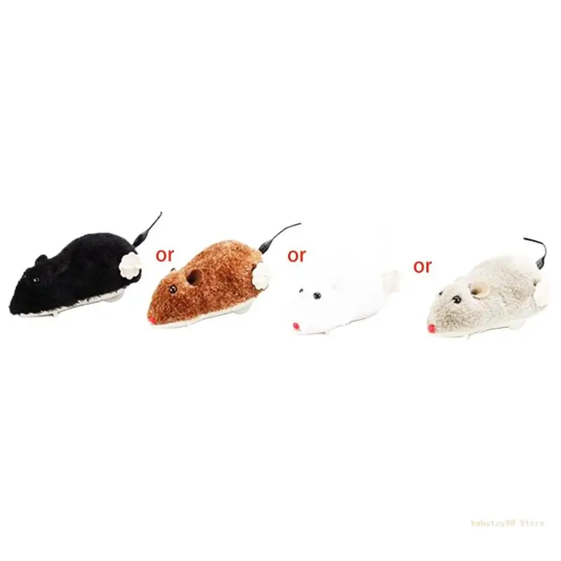 Y4UD Wind Up Mouse Prank for Kids Animal Party for Children Wind Up Plush Mouse for Cat