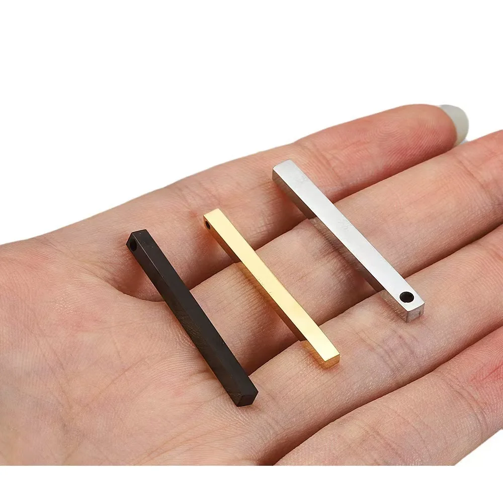 5pcs Stainless Steel Pillar Necklace Accessories High Quality Long Club  Bar Charms  Necklaces Stick Pendants DIY Jewelry Making