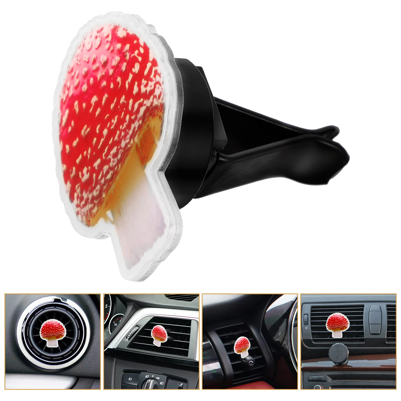 

Car Air Freshener Mushroom Vent Clip Acrylic Durable Cute Car Outlet Clips Vent Accessories Auto Freshener Clips