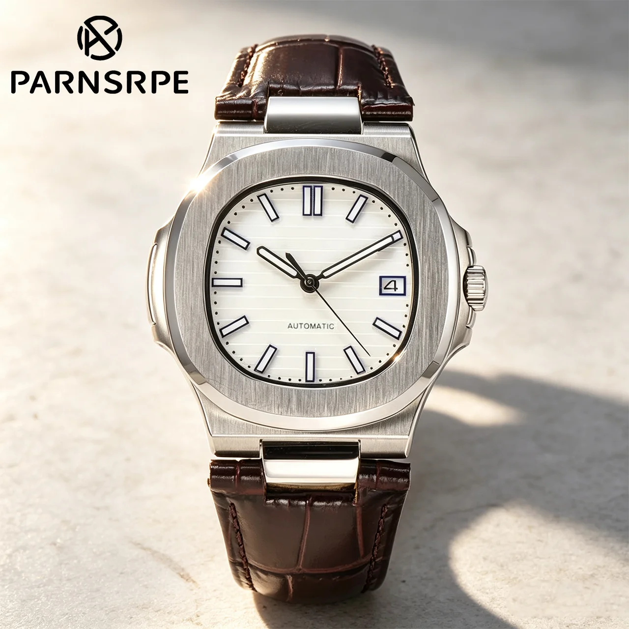 Hot Sale 40mm 8215 Classic Fashion Casual Men's Watch, Sapphire Crystal Leather Strap Luminous Waterproof, Business Men's Watch