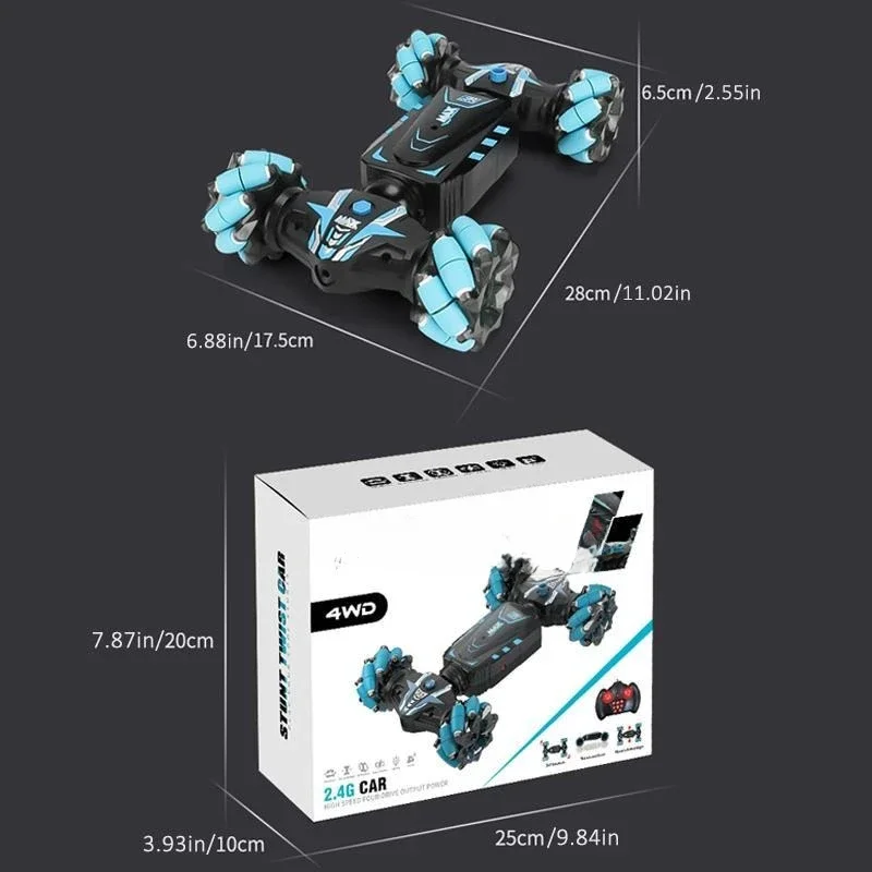 Travel Remote Control Stunt Twist Car, Battery Powered Remote Control Crawler, 360° Rotating RC Crawler