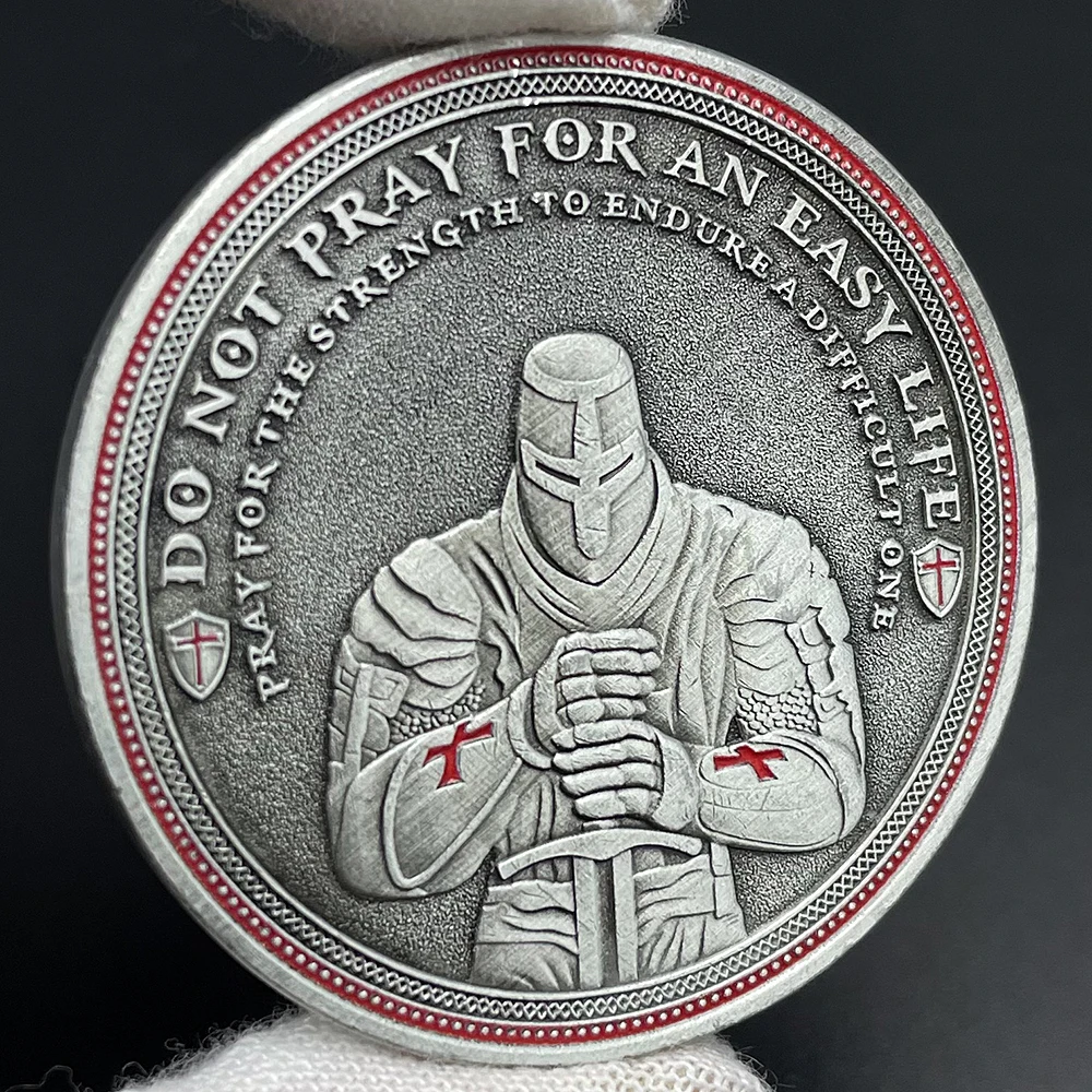 

Knight Templar Red Cross Challenge Coin Religious Commemorative Coin Collection HONOR COURAGE INTEGRITY COMPASSION Badge