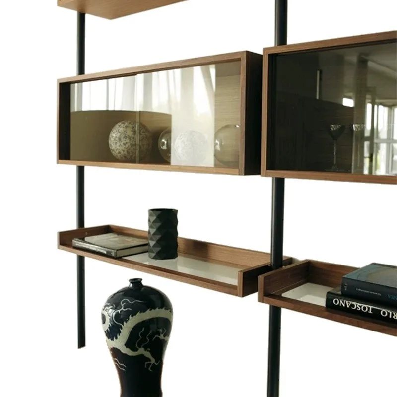 

Italian home bookshelf study floor-to-ceiling solid wood bookcase minimalist bookshelf office full wall bookshelf multi-layer