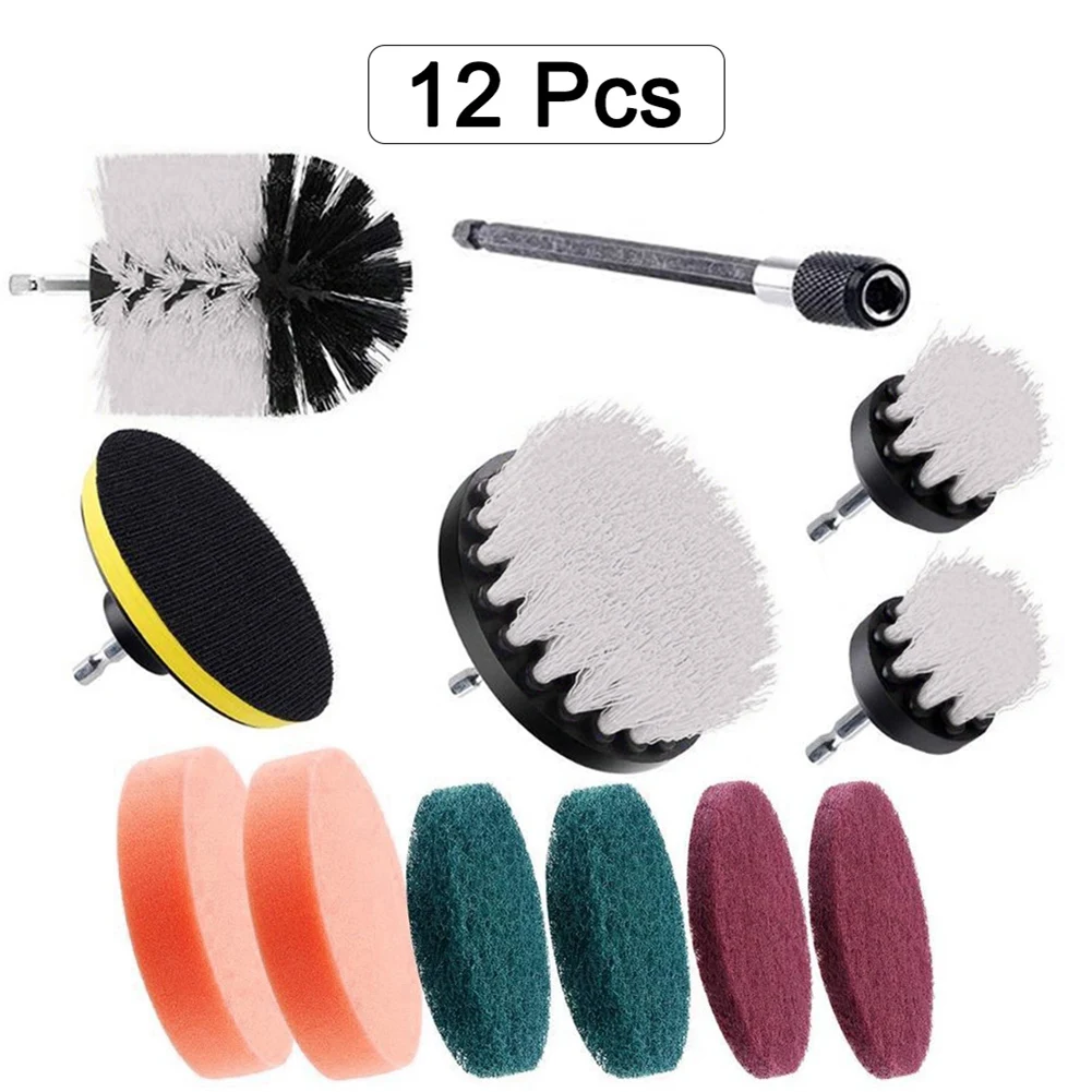 RABIT AS59~ 1 Set Electric Carpet Brush Drill Kit All Purpose Cleaner Bathroom Scrubber Brushes With Extender A