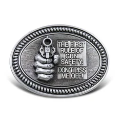 Cowboy men's Belt Buckle Safety Gun Silver Metal Buckle Suitable for 4cm Width Belt Cowboy Cowgirl Buckle for Belt Accessories