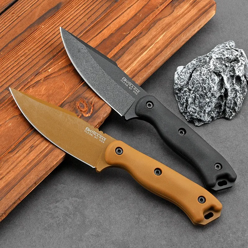 Outdoor camping hiking knife one-piece steel straight knife high hardness portable multifunctional knife fruit knife with knife