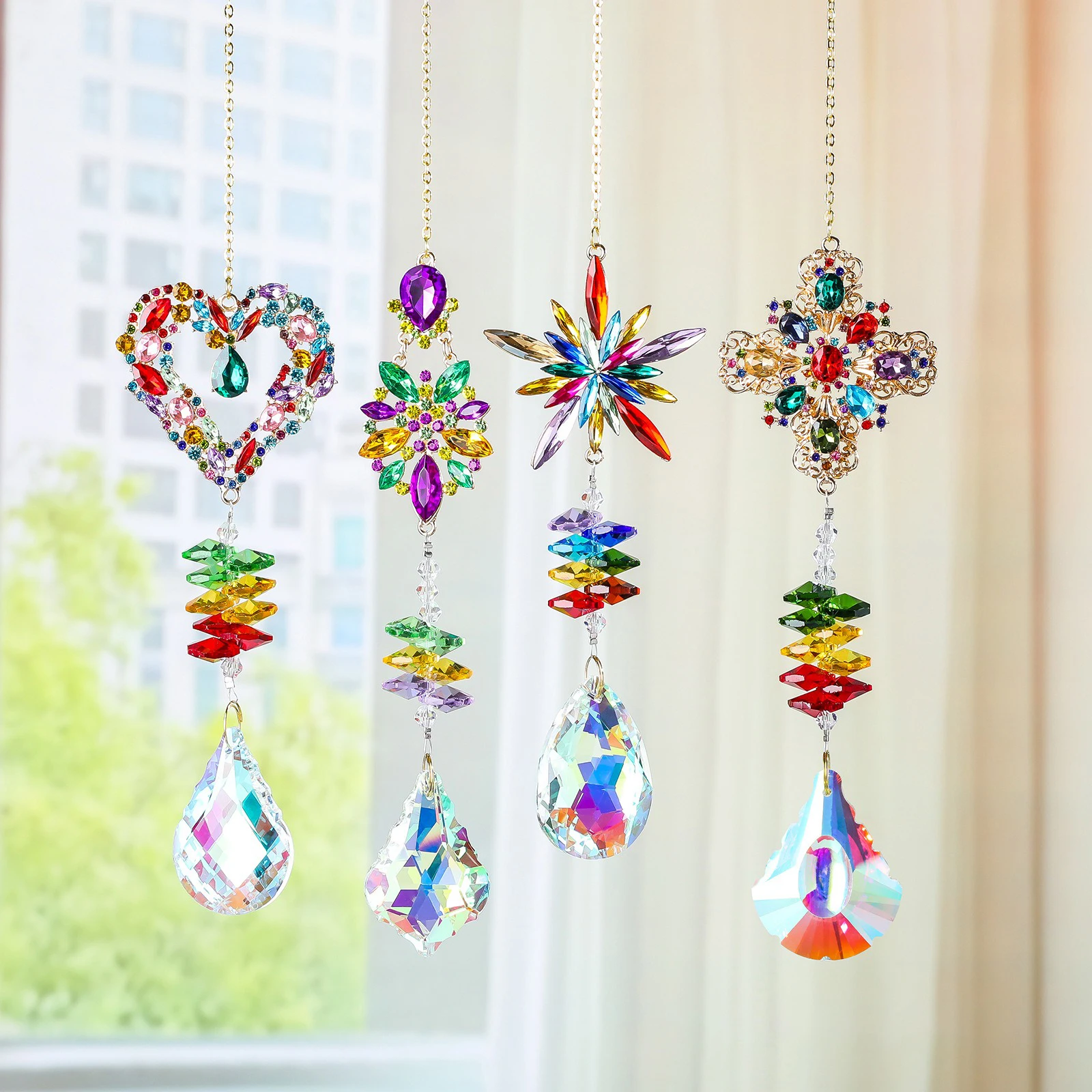 Room Rainbow Suncatcher Diamond Love Star Butterfly Rainbow Hanging Glass Prisms DIY Window Ornament Suncatcher Pendant 2026