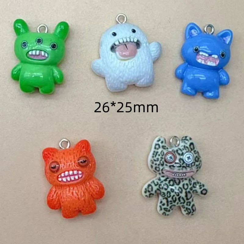 10pcs Kawaii Resin Halloween Charms Kawaii  Ghost Skeleton C