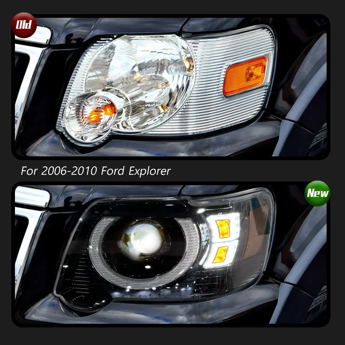 TYPY Car Headlights For Ford Explorer LED 2006-2010 Headlight Styling Dynamic Turn Signal Lens Automotive accessories assembly