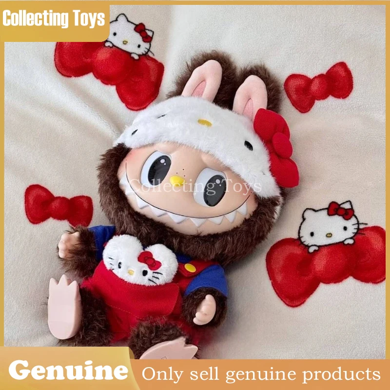 

Genuine Pop Mart The Monsters Hello Kitty Labubu Vinyl Plush Doll Serie Cute Collectible Figure Tide Play Holiday Gift Toy Model