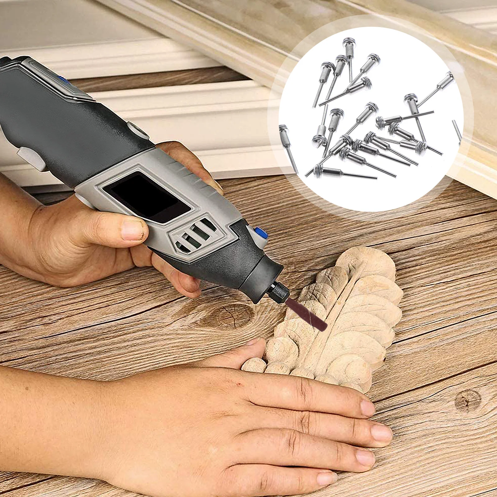 

20Pcs Sandpaper Clamp Rods Durable Fixing Rods Practical Design Easy to Use for Multipurpose Applications Silver