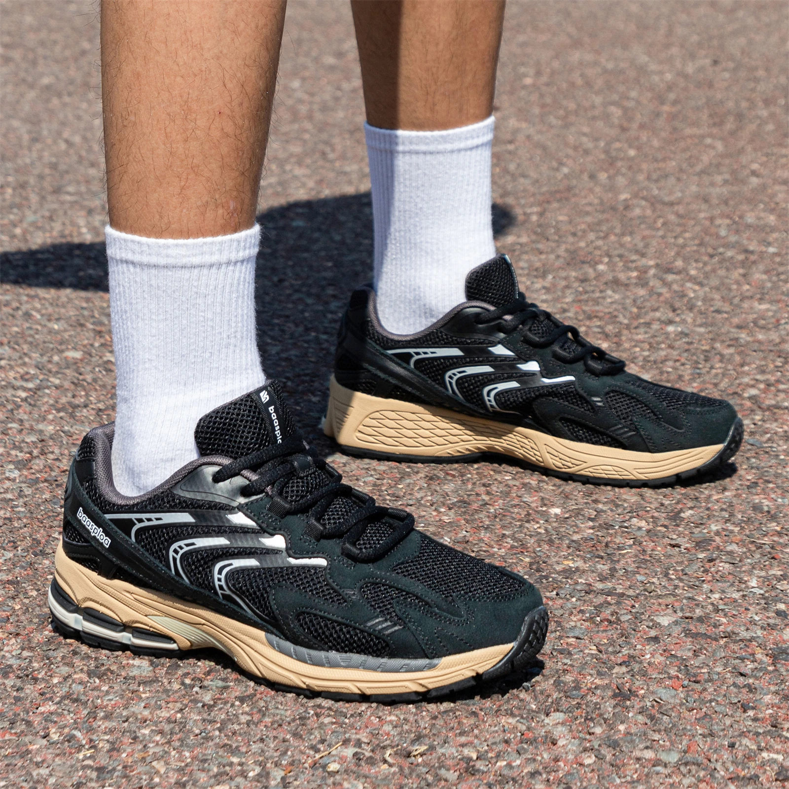 

Bassploa Men Running Shoes Fashion Lightweight Mesh Breathable Sport Shoes Male Casual Non-Slip Walking Shoes Sneakers