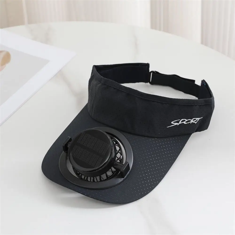 Convenient Breathable Solar Fan Hat Elastic Rechargeable Wide Brim Fan Hat Adjustable UV Protection Cooling Sunshade Hat Camping