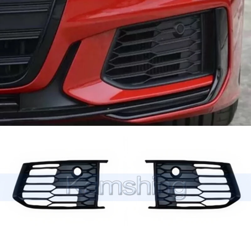 Kamshing 1pair Front Bumper Foglight Frame For Audi A6 Sline S-Line S6 C8 Avant 2019-2022 Foglamp Cover Fog Light Grille