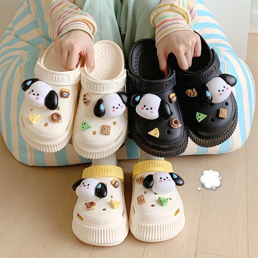 

Ins Sweaty Little Dog Hole Garden Shoes Summer Creative Thick Soles Hollou Out Sandals Female Slipper Beach Water Shoes