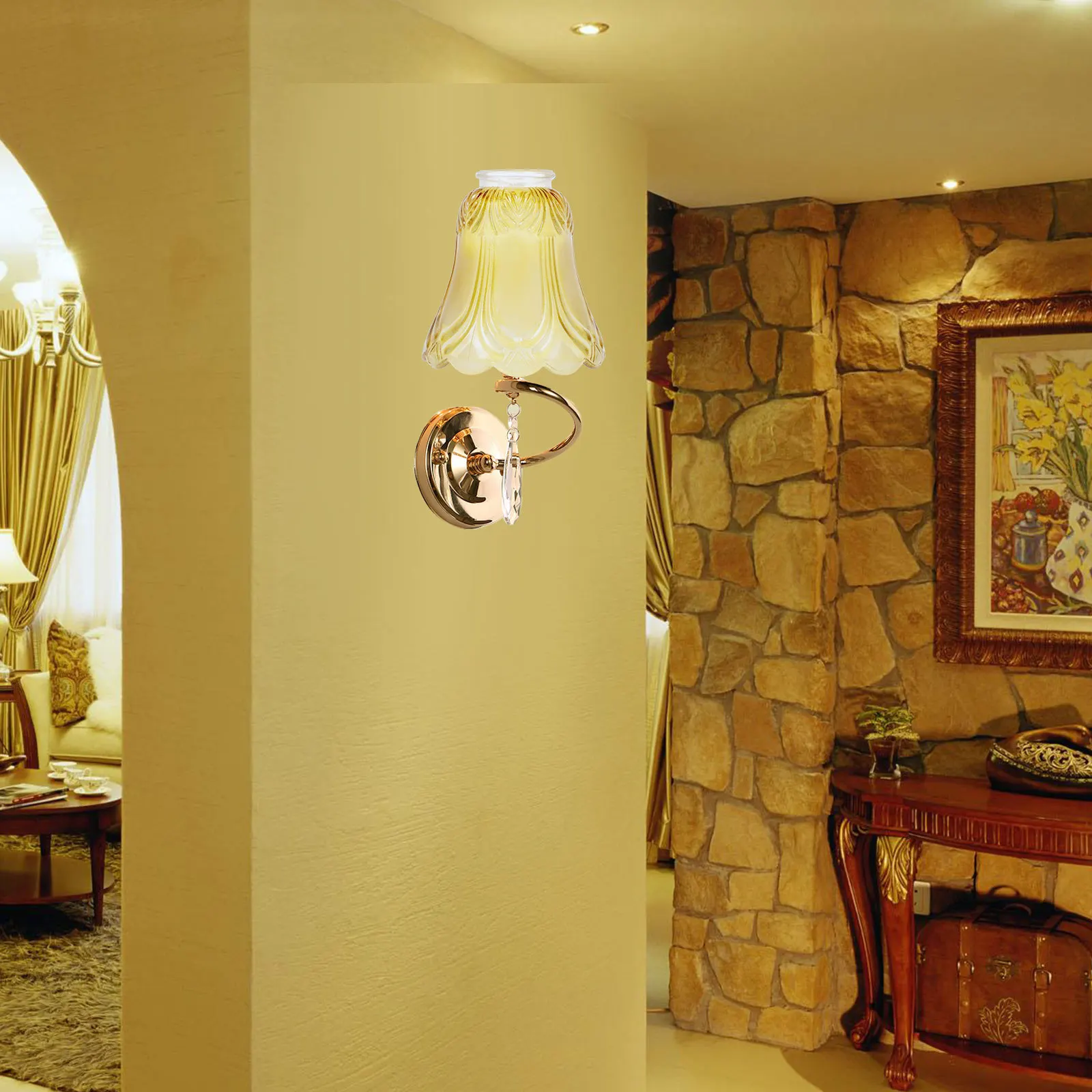 

2Pcs Transparent Glass Lampshade Soft Light Eye Protection Suitable for Table Floor Bedside Lamps and Chandeliers