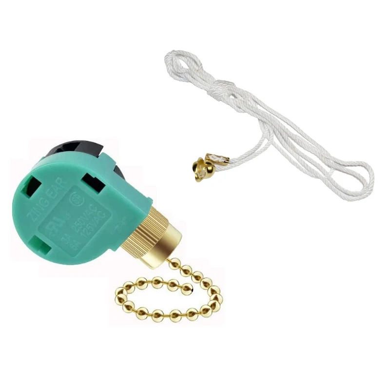 3 Speed Pull Chain Switch ZE-268S6, 4 Wire Ceiling Fan Speed Control Switch