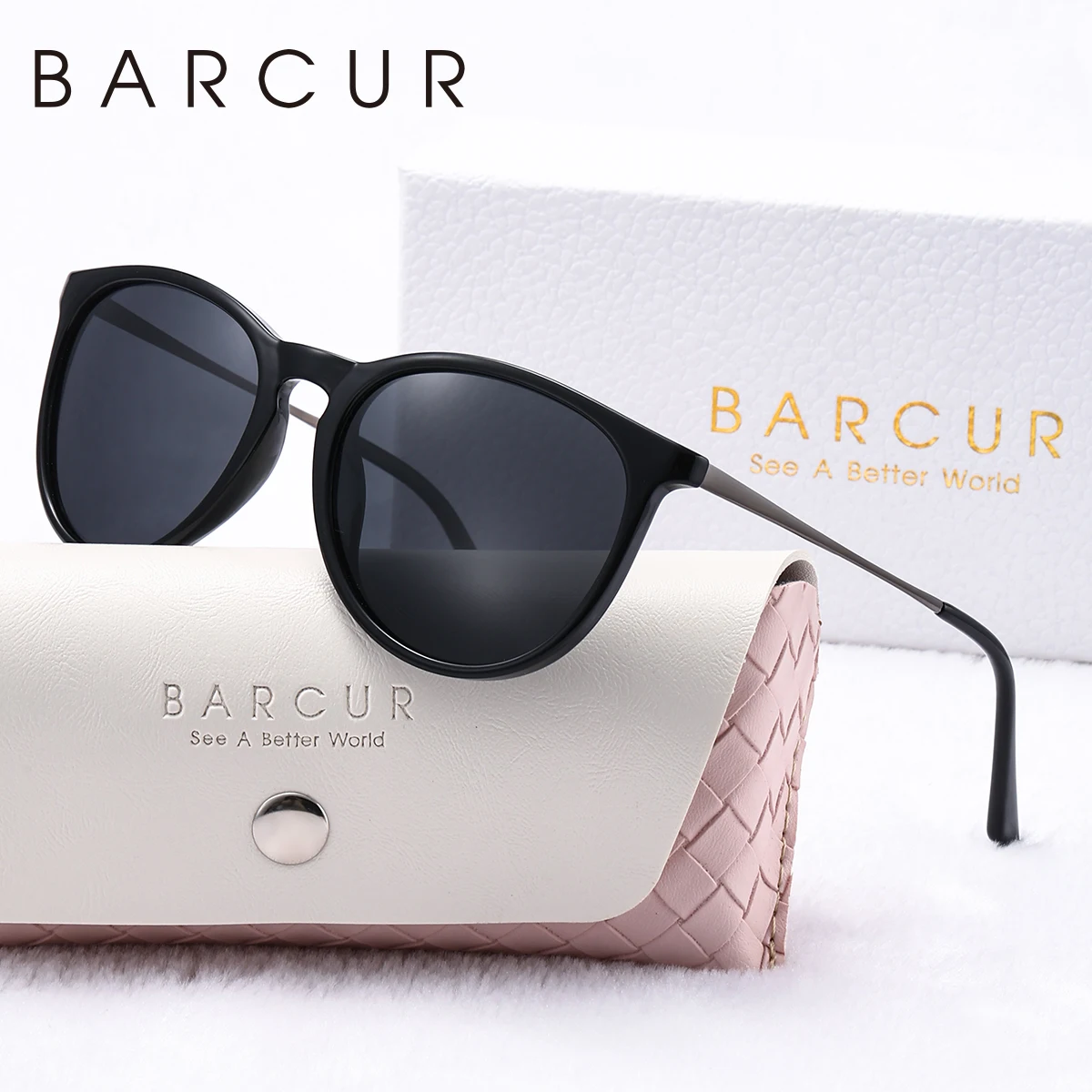 

BARCUR женские модные поляризационные солнцезащитные очки кошачий глаз оправа уличный матовый спортивный подарок для мужчин удобное ношение фото поляризованное