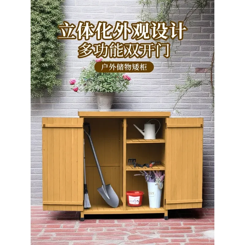 Outdoor Shoe Cabinet for Balcony Courtyard Villa Entrance Garden Weatherproof Storage Shelf for Shoes Tools and Sundries