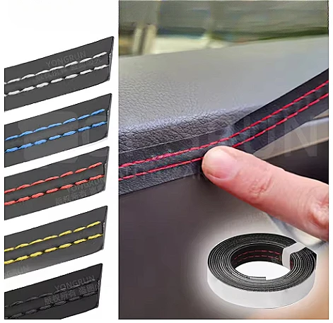 

1M Car Leather Trim Strip Dashboard Leather Trim Line DIY Woven Strip Car Minimalist Interior Decoration Accessories