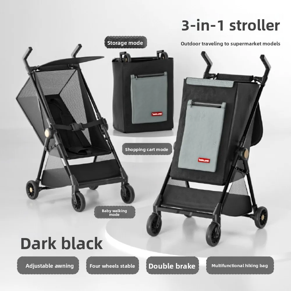 

Portable Baby Stroller with Storage Bag Lightweight Frame Foldable Stroller Foldable Design Compact Size Lightweight Stroller