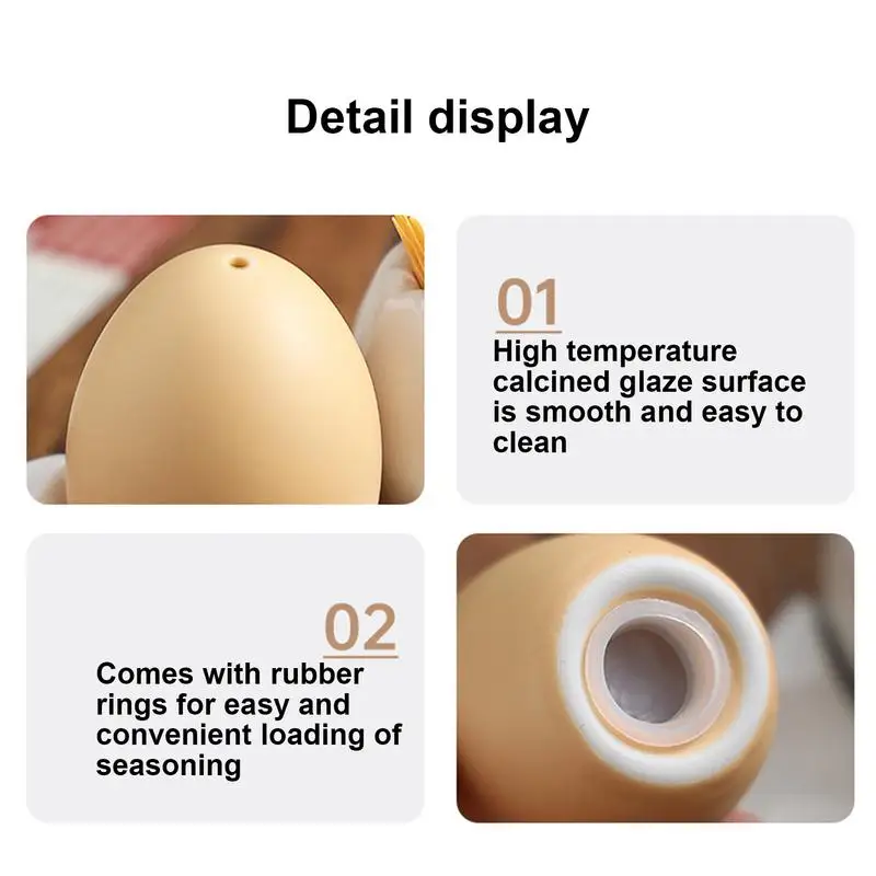 Egg Shape Spicce Jar Set Durable Salt Pepper Shaker Table Server Kitchen Tool Seasoning Cruet Decorative Salt Pepper Shakers