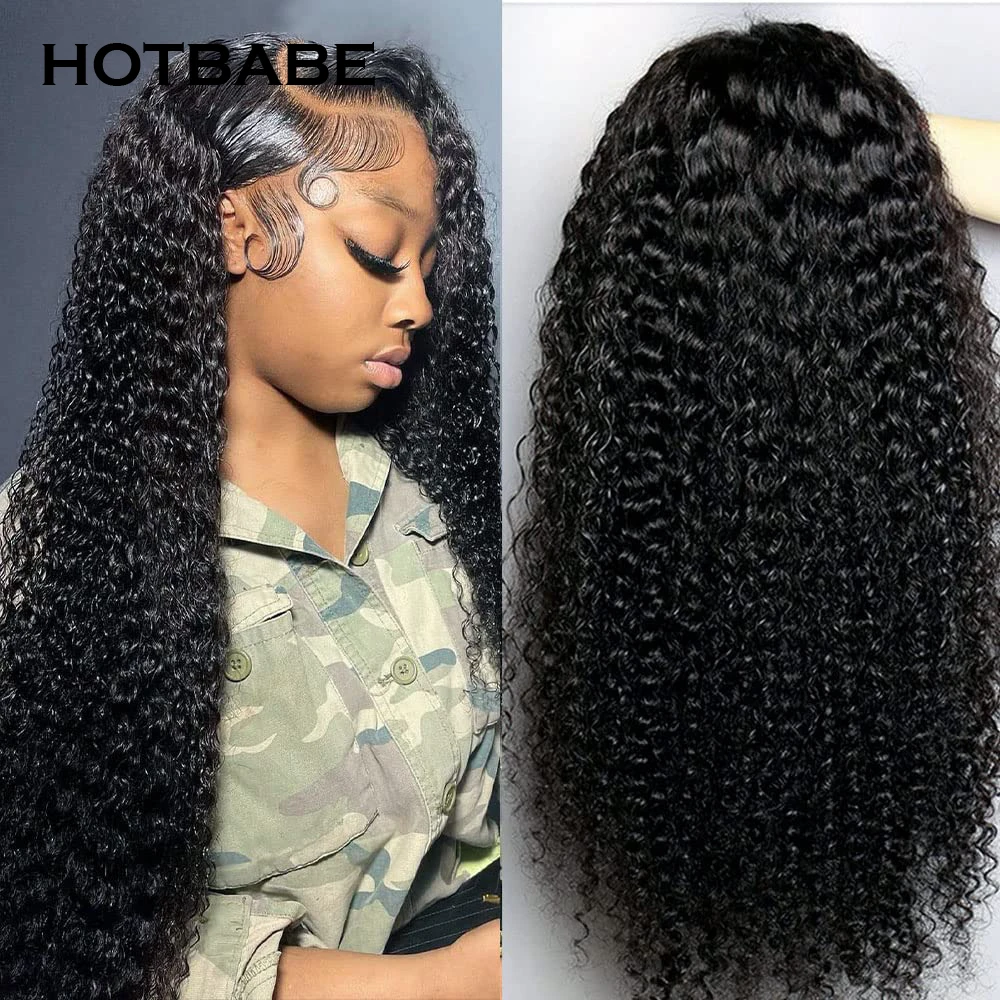 400 Density Lace Front Human Hair Wigs Kinky Curly 13x6 HD Lace Wig Glueless 360 Full Lace Wig Ready To Wear Pre Plucked Wigs