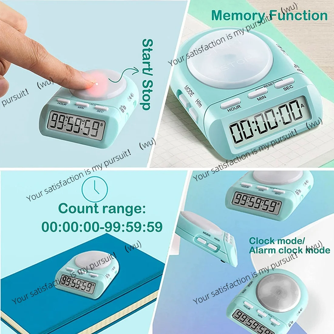 Digital Kitchen Timer with 100 Hour Clock Count Down for Kid Teacher ,45° Display LCD&Security Lock,Time Management