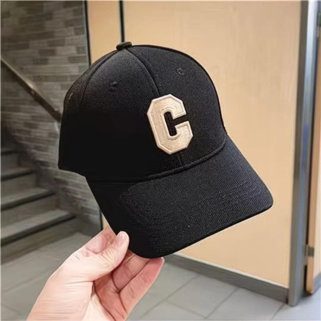 Korean version versatile casual letter embroidered baseball cap, spring and autumn all cotton sun protection duckbill cap