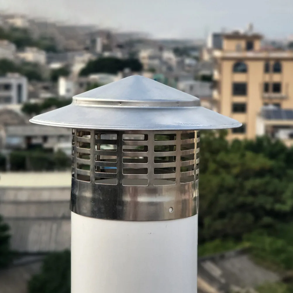 Stainless Steel Chimney Cap Rainproof Windproof Snowproof Umbrella Design for Fireplace Wood Stove Outdoor Roof Vent Chimney
