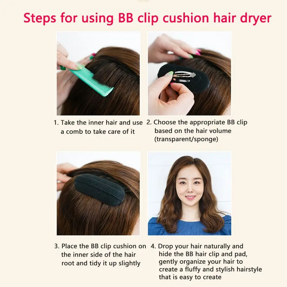 8pcs High Quality Fluffy Sponge Girls Invisible Hair Clip Hair Volume Increase Pad Hair Styling Tools Puff Sponge Clips