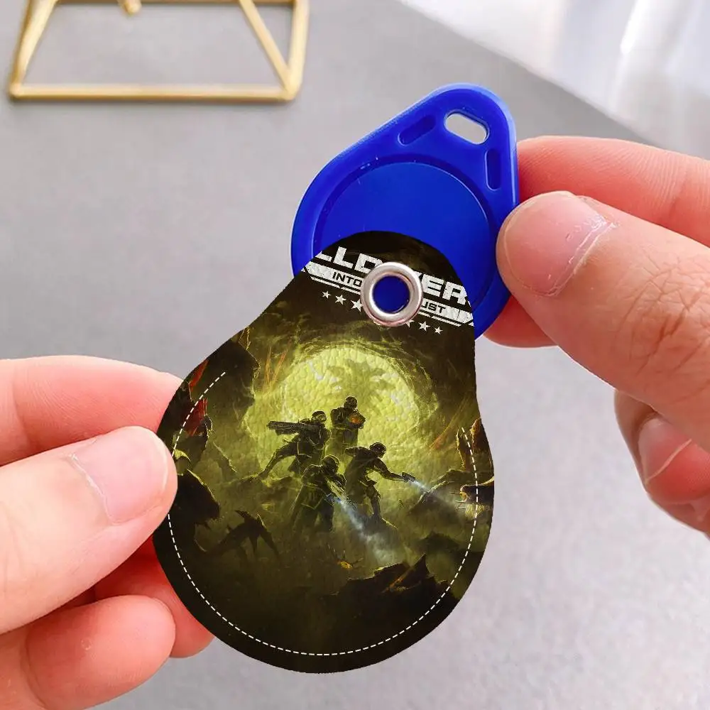 Llavero con tarjetero de PU para el juego Helldiver 2, para tarjetas de acceso a cerraduras de puerta