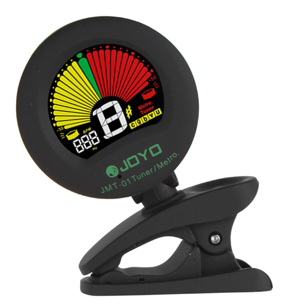 JOYO JMT-01 Guitar Tuner Metronome Clip-On with Tap Tempo 360 Degree Rotatable Chromatic Mode for Guitar/Bass/Violin