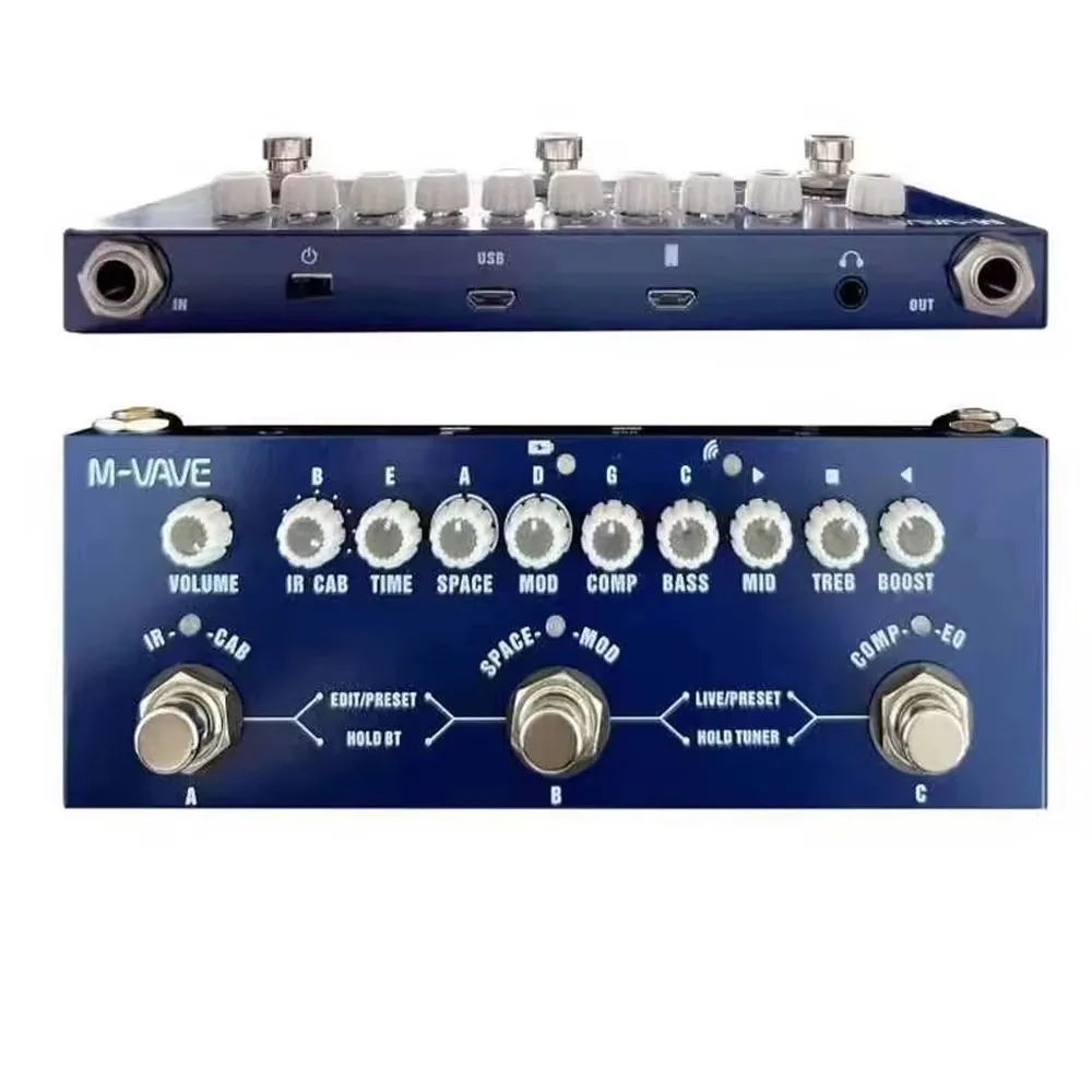 

M-vave Cube BABY Multi Effects Pedal Rechargeable Electric Bass Guitar Recording Audio Interface Function Cuvave