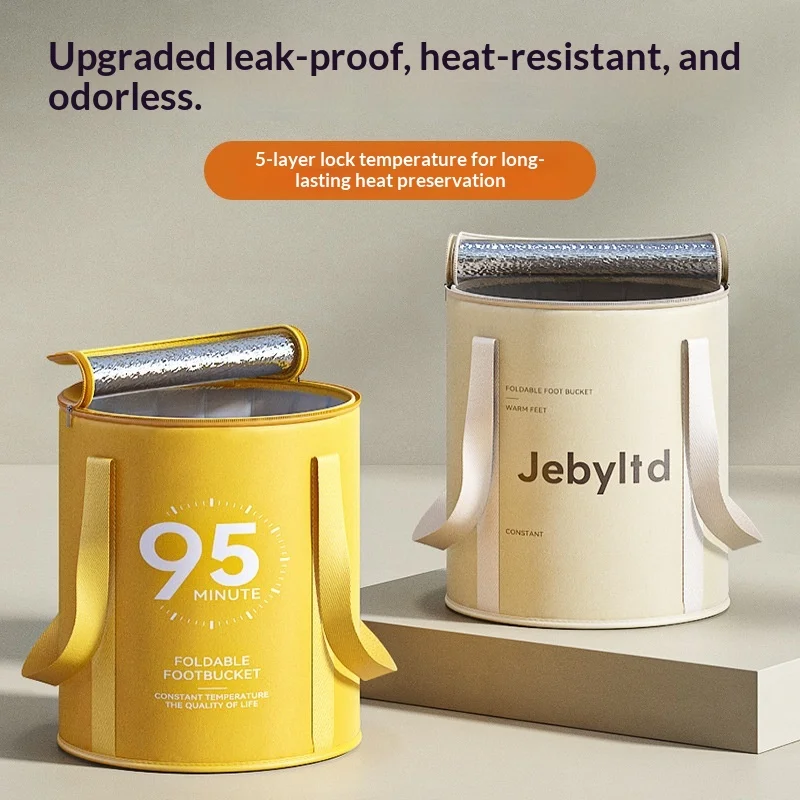 

Deep Soak Portable Foot Bath, Foldable Knee High Bucket for Full Leg Immersion, Insulated Collapsible Tub with Carry Handle