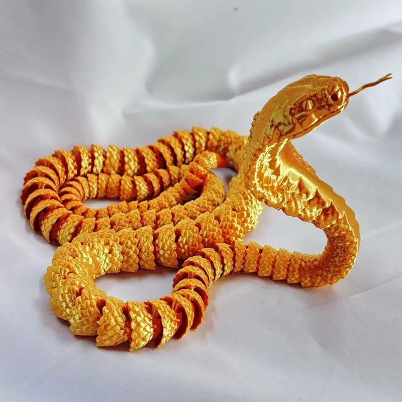 New 3D Printing Simulation Snake Toy Models Full-body Joints Movable Snake Desktop Decorative Ornaments Glow-in-the-dark Snake image 2