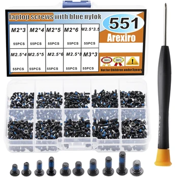 500 ชิ้น M2 M2.5 M3 ชุดสกรูชุด, ความคลาย, แล็ปท็อปชุดสกรูสําหรับซ่อมคอมพิวเตอร์อิเล็กทรอนิกส์ HP Dell Lenovo Sony Toshiba