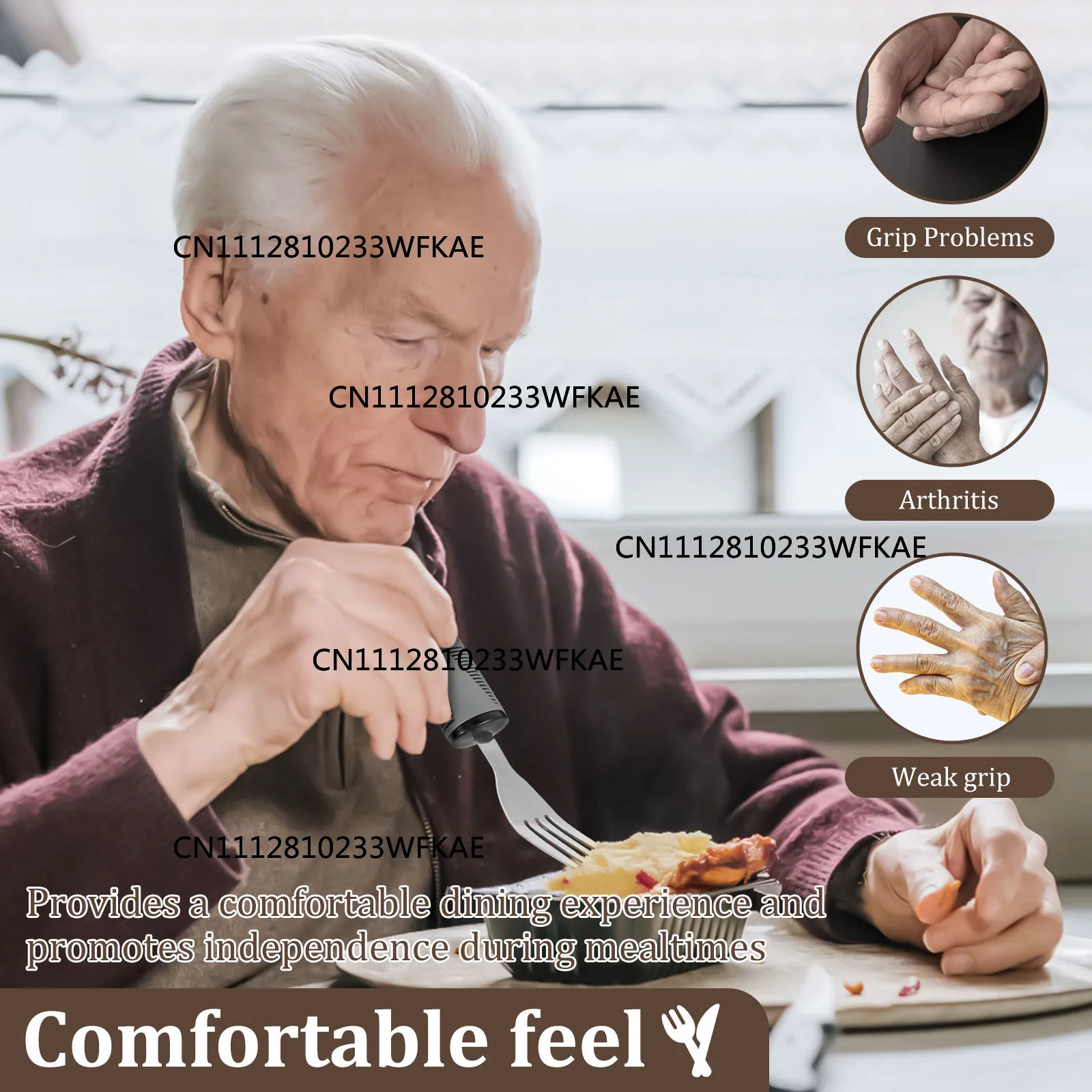 Disabled Cutlery Weighted Feeding Dinnerwares Elderly Adaptive Spoon Fork Tableware Parkinsons Anti Shake Weak Hand Grip Tools