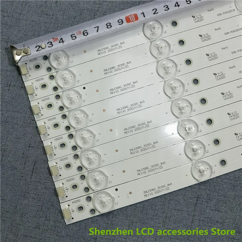 40 سنتيمتر 5LED 3 فولت LED شريط إضاءة خلفي 5 مصباح 4C-LB390T-YHB 4C-LB39T0-YHB NEW_39L2306C_3030C_8X5 لشيبا 39L2309C 39L2306C