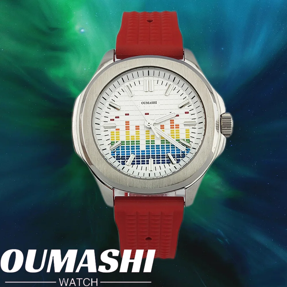 

Мужские автоматические механические часы 42 мм, механизм NH35, светящиеся в темноте музыкальные часы, водонепроницаемые сапфировые часы из нержавеющей стали, 10 бар, спортивные