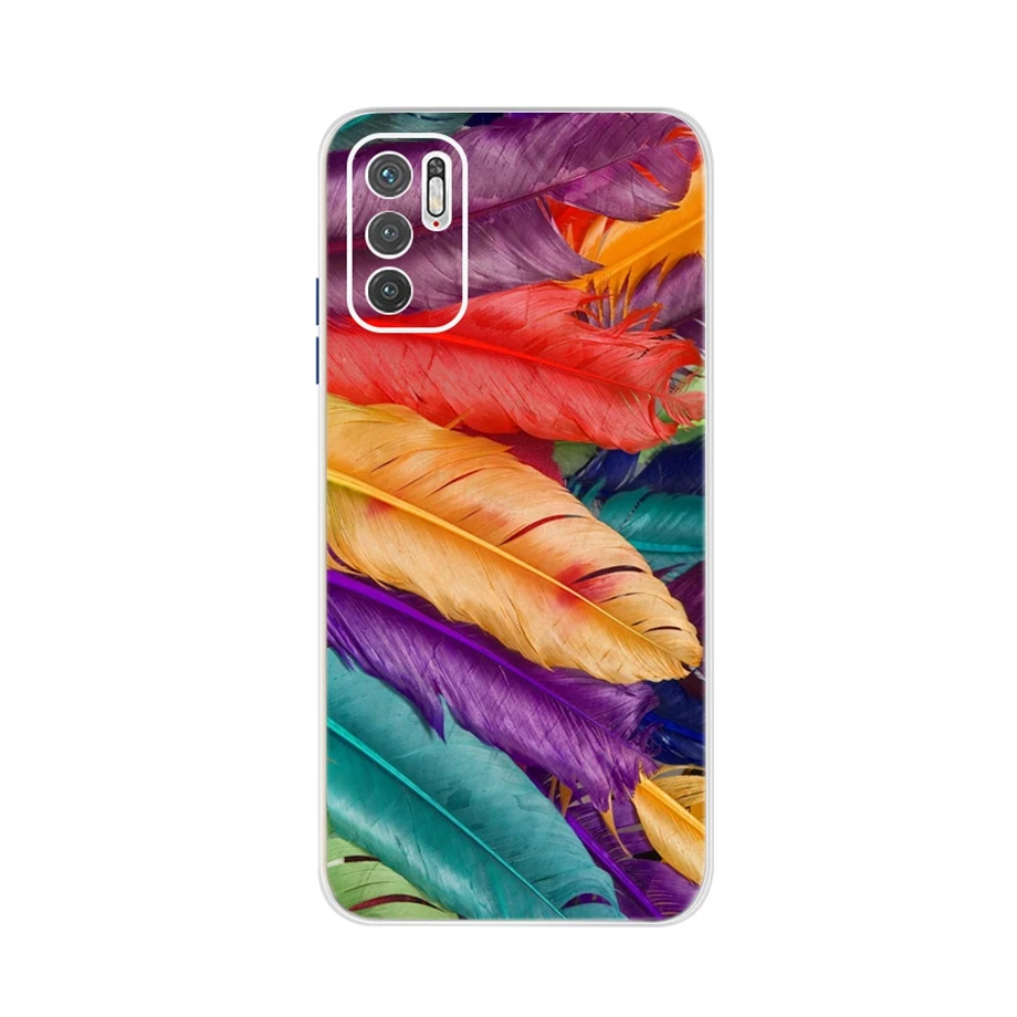 Case For Xiaomi Redmi Note 10 5G Capa Flowers Soft Silicone Covers For Redmi Note 10 Note10 10T Poco M3 Pro 4G 5G Clear Fundas